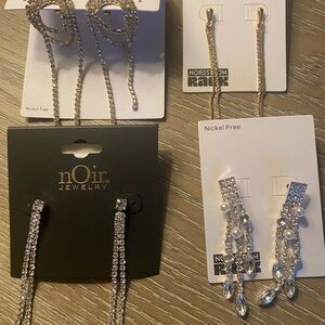 Noir, Nordstrom, Rack, - Fancy, Gold and Silver Tone Dangle Earrings - NEW